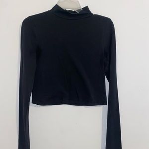 black cropped long sleeve
